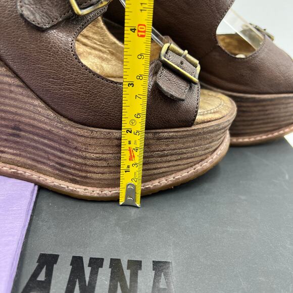 Anthropologie Anna Sui Platform Wedges Gladiator Straps Leather Boho - Picture 10 of 12